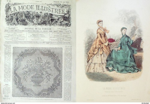 La Mode illustrée journal + gravure associée 1868 # 21 - Imagen 1 de 3