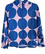 Womens Marimekko Blue Pink Kivet Spot Pockets Hooded Pocketable Parka Coat S.