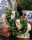Fine Scarce XL 19C English Staffordshire Mantle Lamb Sheep Spill Vase Pair 7.4” — photo 4