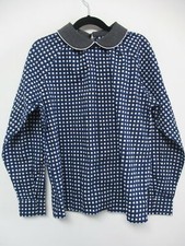 MARNI girls blue white black plaid top peter pan collar grey skirt set sz 10Y