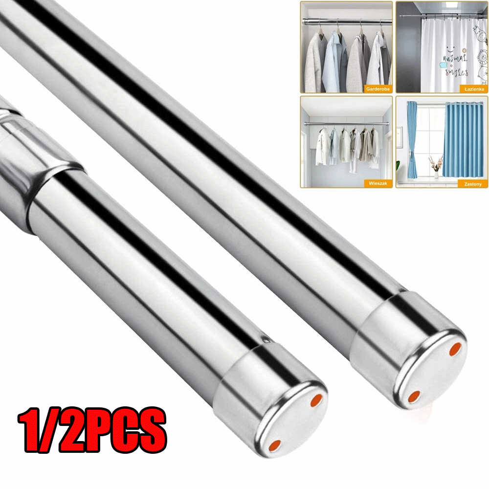 Heavy Duty Extendable Telescopic Shower Curtain Pole Rail Rod Bath Door Window