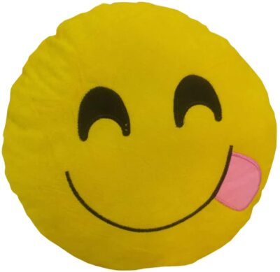 Smile Styles Emoticons gelbes rundes Kissen Kissen süßes weiches Stofftier Dekor