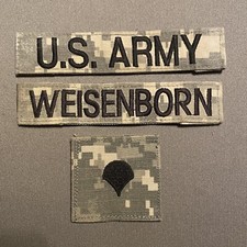 US Army Digital Camo Hook Loop Name Tape Rank Patch Lot