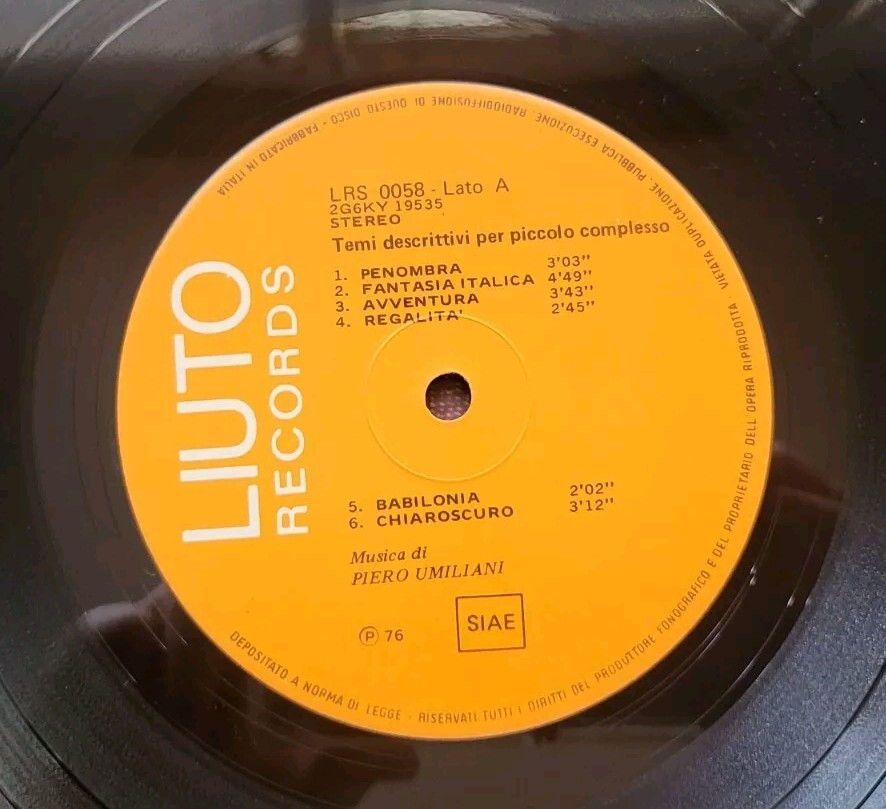 Piero Umiliani ‎– Temi Descrittivi Per Piccolo Complesso LP