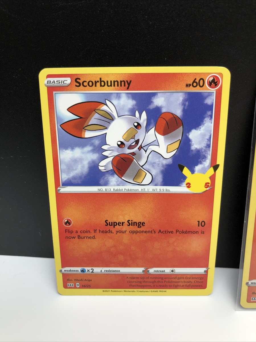 2021 McDonald's Pokémon Scorbunny Holo 25th Anniversary Promo VHTF