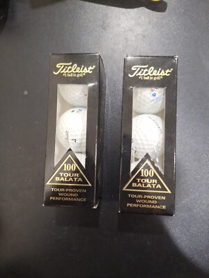 Titleist Tour Balata 100 Golf Balls 2 Sleeves Of 3 Balls.(6 Balls Total)