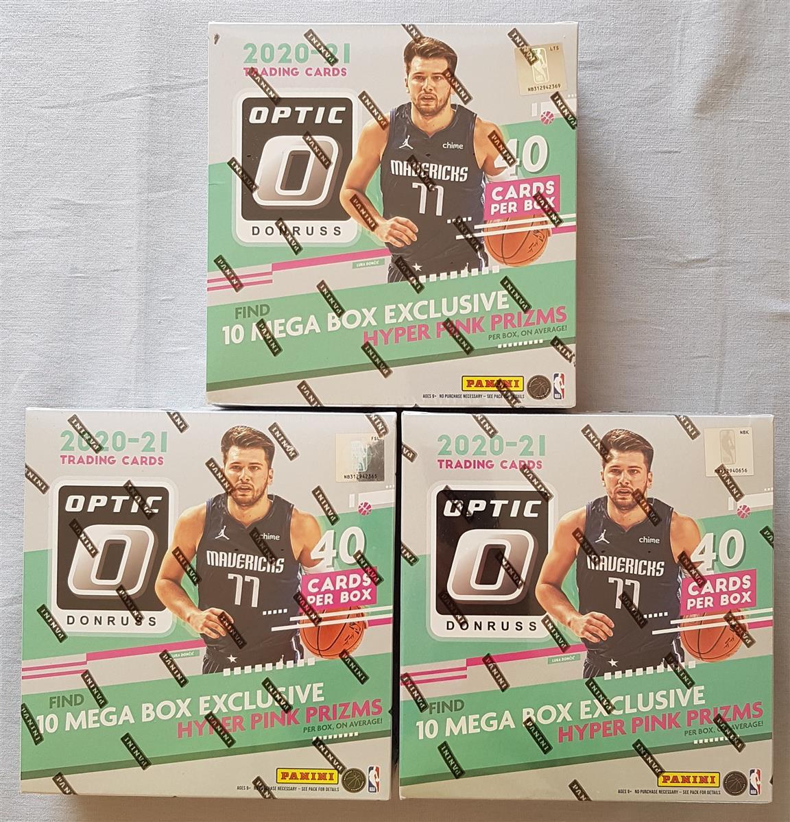Lot of 3 Panini Donruss Optic Basketball NBA Box Mega 2020-21 Trading Cards