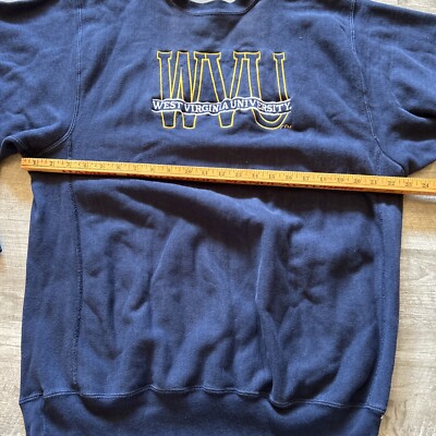 Vintage 90's WVU Champion Reverse Weave Men's XXL Blue