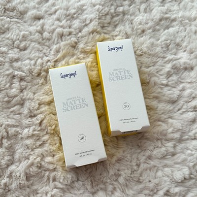 Supergoop! Mineral Matte Screen Sonnencreme LSF 30 45ml x 2 Full Size NEU UVP 73£