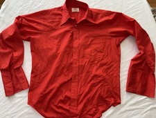 Arrow Dress Shirt 16 34 XL Red Decton Kent Collection French Cuff VTG EUC
