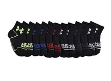 NEW Toddler Boys Under Armour 2T-4T Lightweight Quarter Socks 6 Pair Grip Sole