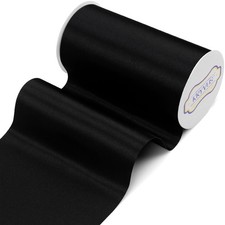 Black Satin Ribbon 6 Inch x 22 Yards Wide Solid Large Ceremony Wedding Decor