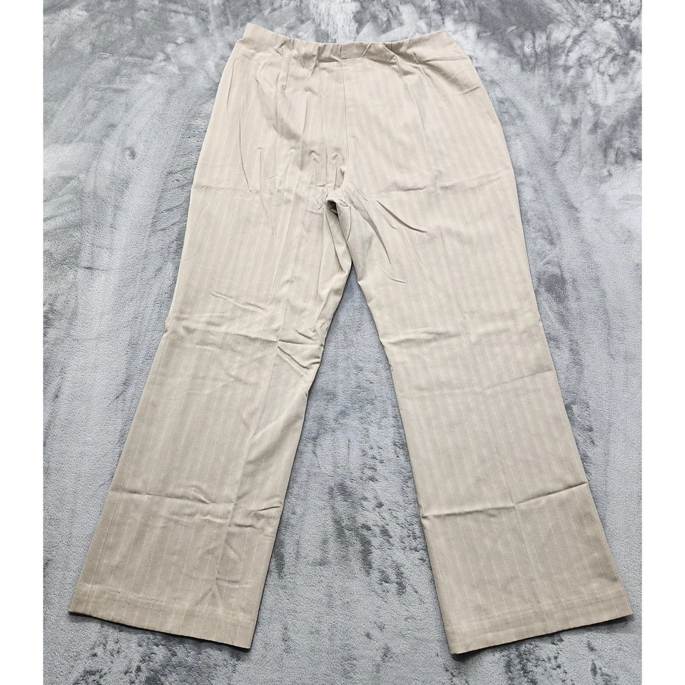 East 5th Pants Womens 18 Tan Striped High Rise Flat Front Side Zip Wide Leg  - Image 2 of 4