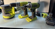 Ryobi ONE 18V Cordless Tool Lot Drill Impact Driver Sander Battery Charger WORKS