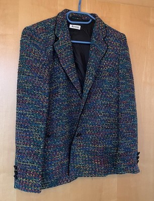 Vintage Antonette Franz Haushofer blazer, tweed multicolor wool mix, Größe 40