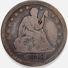 1848 Seated Liberty Quarter 25c Very Good VG+ * RARE * Only 146,000 Minted!!