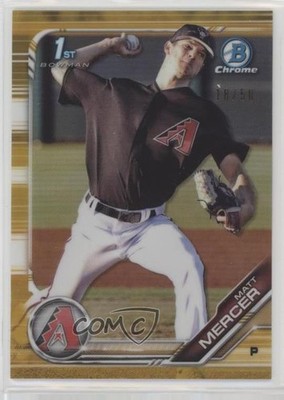 2019 Bowman Chrome Prospects Gold Refractor 18/50 Matt Mercer #BCP-120 rp9