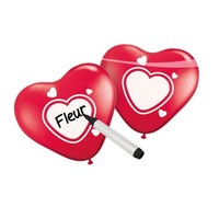 Folat 08592 Writable Heart Balloons - 6 Pieces, Red (Us Import)