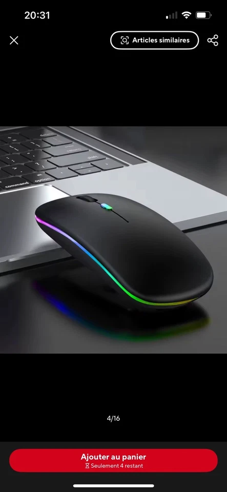 souris Sans fil LED rechargeable bluetooth Wi-Fi Windows Apple Android Promo! - Photo 4/4