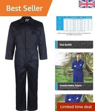 Navy Blue Men's Work Overalls - Durable Sleeveless Design for Heavy-Duty Use