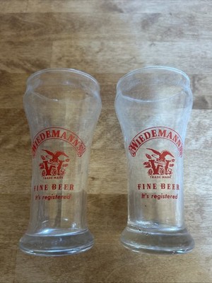 Wiedemann's Fine Beer Cincinnati Brewery Glasses  Two Glasses