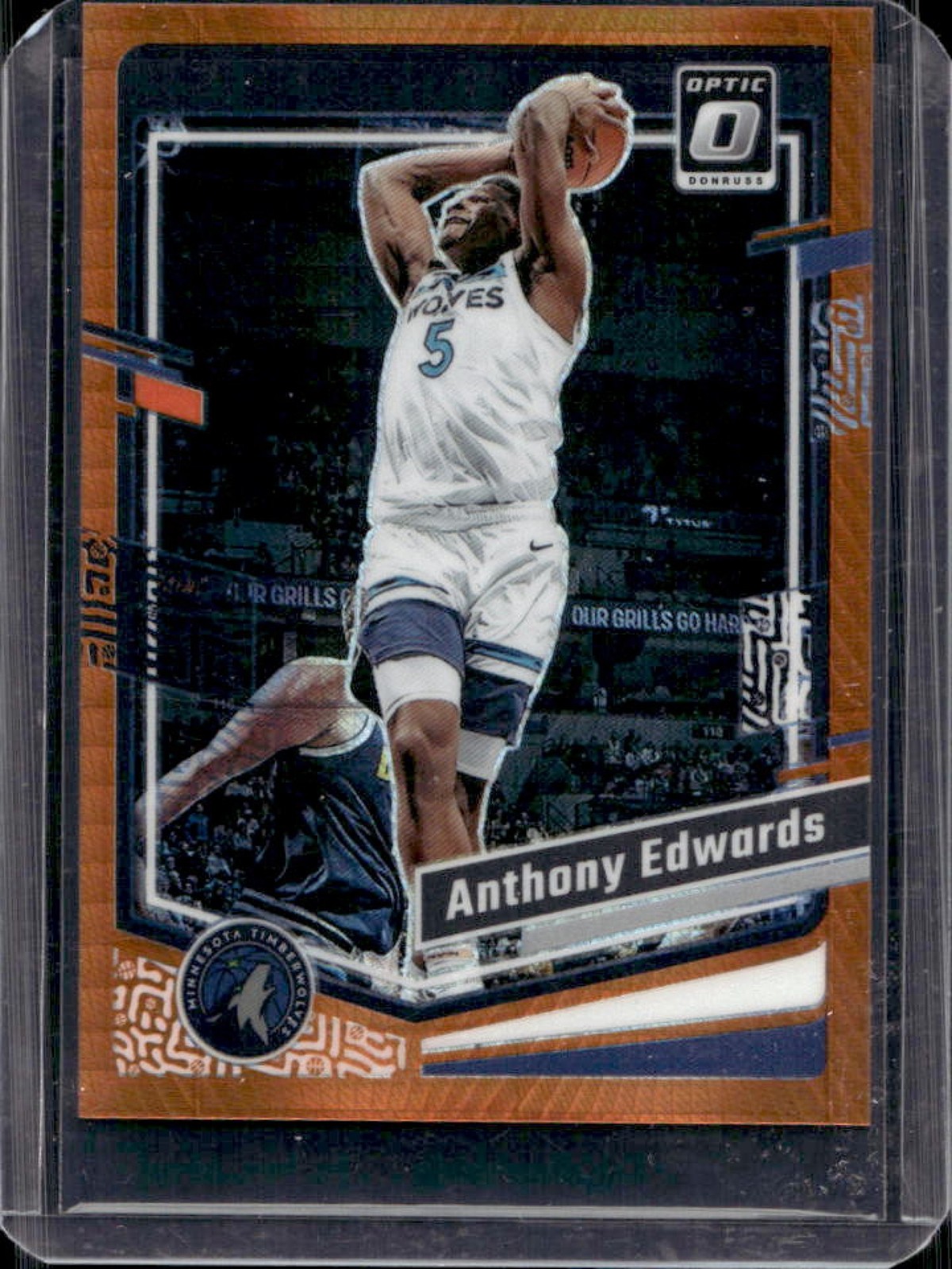 2023-24 Panini Donruss Optic Anthony Edwards Hyper Orange Prizm #/99