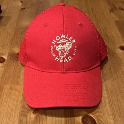 Port Authority Red Trucker Hat  Howler Head Monkey Spirit  Baseball Cap Mesh 