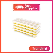 Ice Cube Trays 4 Pack, Airabc Silicone Ice Cube Trays with Removable Lid, Easy-R
