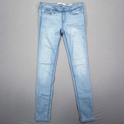 Hollister Super Skinny Jeans Women 5L/27 Good Light Wash Low Rise Stretch Denim