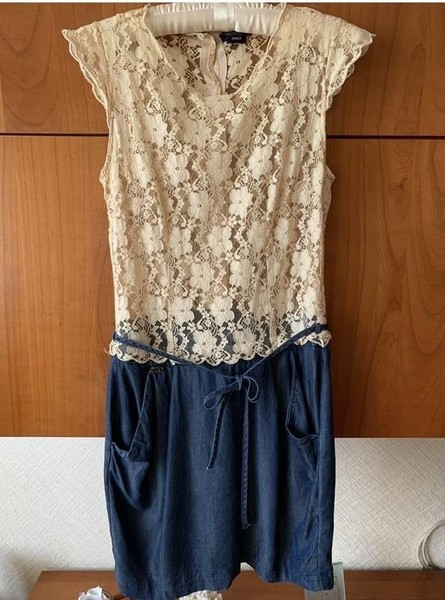 Women Miss Sixty Dress Beige Cotton S