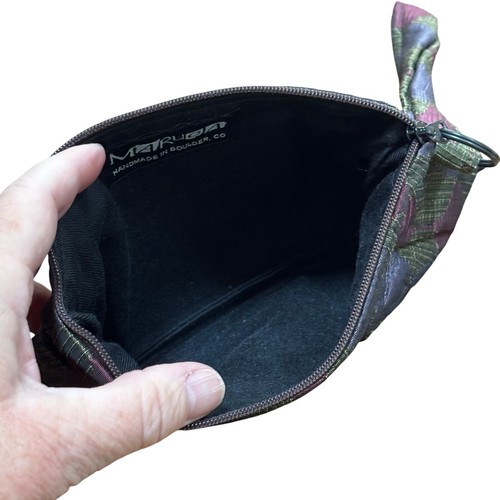 Maruca Hand Made in Boulder Colorado Stoff Armband Clutch Handtasche Grün Lila - Bild 4 von 7