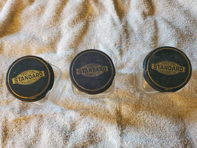 Vintage 1940's Standard Oil Products Clear Glass Jars Pint Size