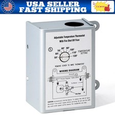 For Attic Fan 58034 Adjustable Thermostat Replacement Temperature Control Switch