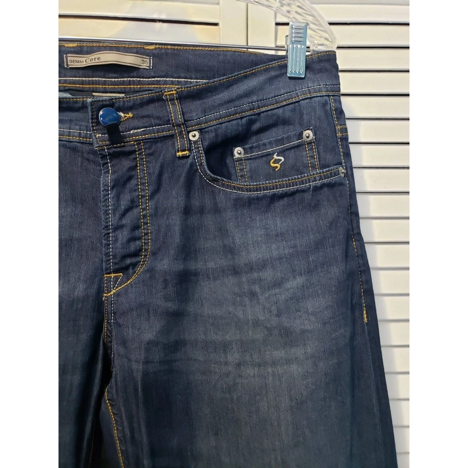 Pantalones de mezclilla Siviglia Core para hombre talla 35 azul pierna recta 32x33 hechos en Italia Foto 3 de 4