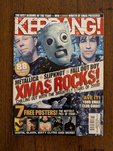 Kerrang! Magazine Dec 20-30 2008 Xmas Rock! Fall Out Boy, Slipknot, Metallica.