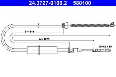 NEU - ATE 24.3727-0100.2 Seilzug, Feststellbremse für AUDI