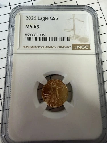 2026 Gold Eagle Ngc Ms 69 1/10 Of An Ounce