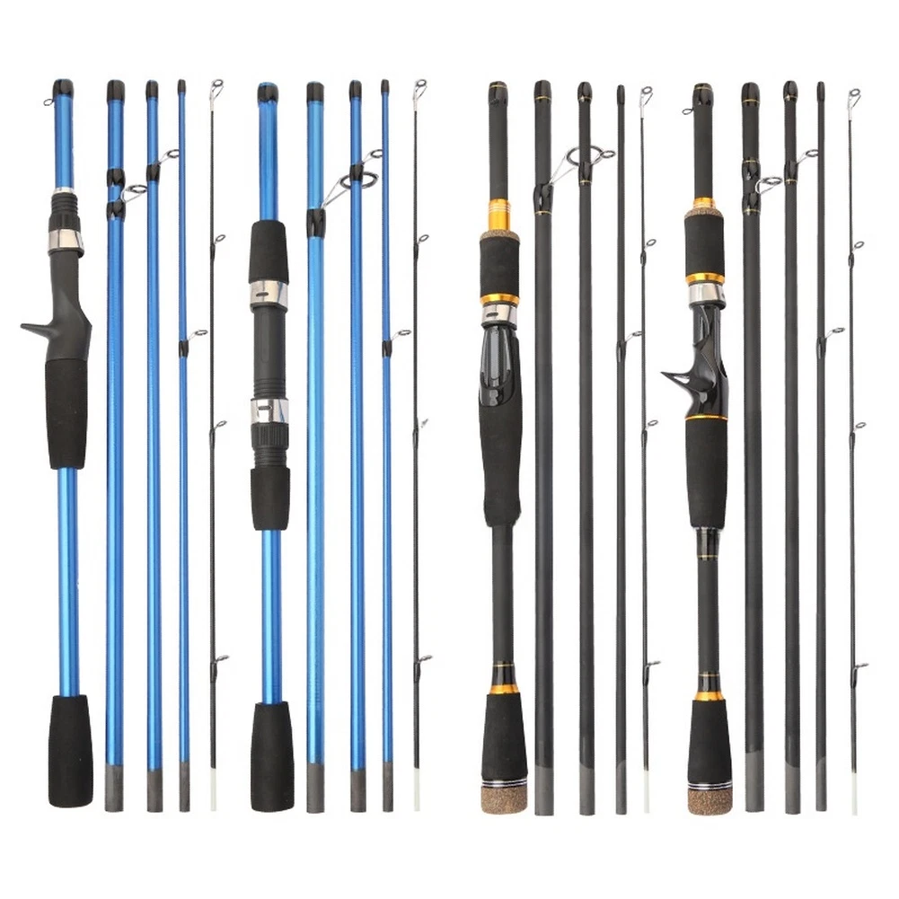 4 Section ML Fishing Rod 1.8m 2.1m Portable Lure Rod with Fiberglass Tip