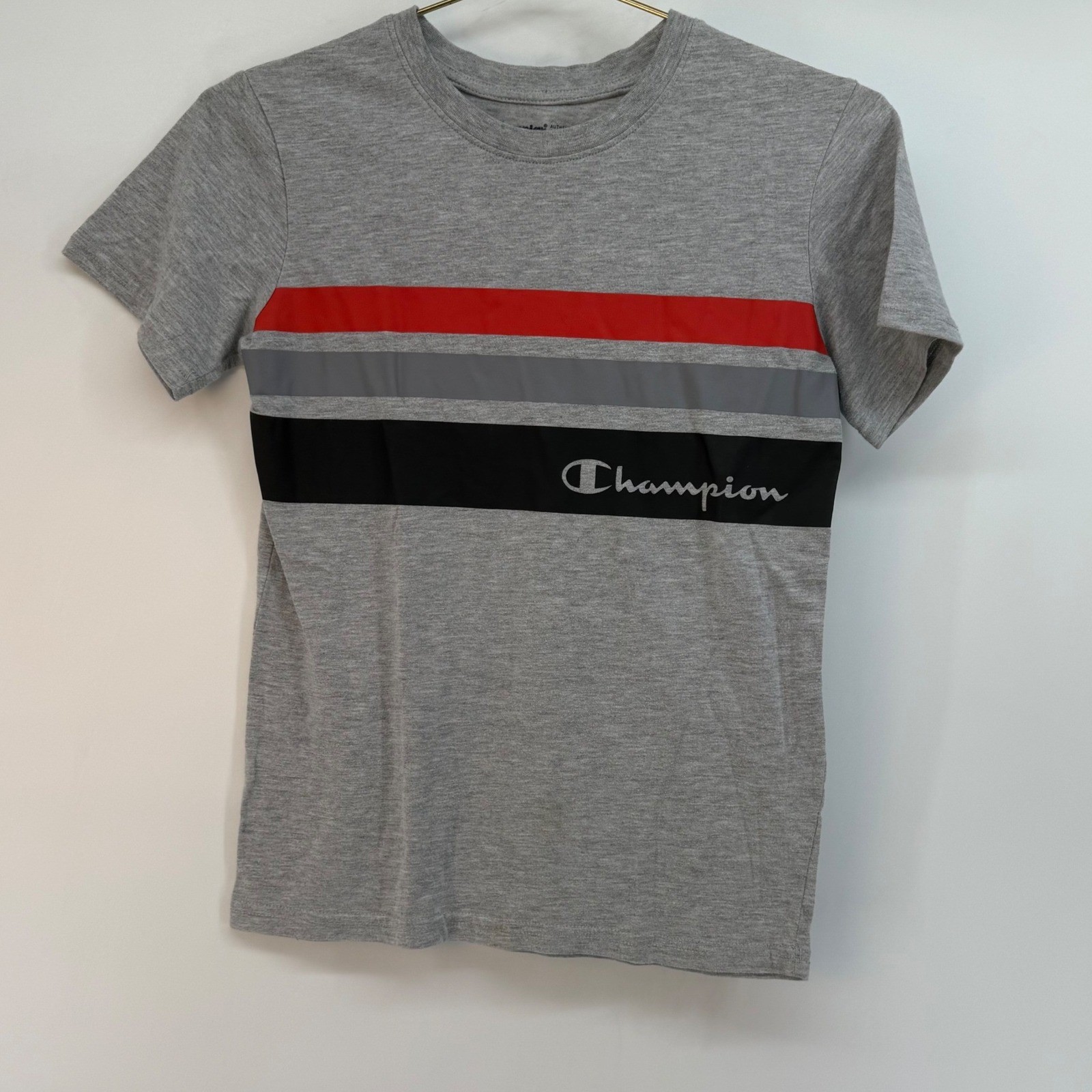 Kids Champion Athletic Wear T Shirts Size 10 12 Lot of 3 Black Camo Gray Stripes image 2