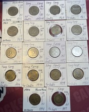 1951 - 1997 Hong Kong 50 Cents Extra Fine XF - AU 18 Coin Lot Collection