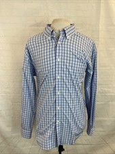 Tommy Hilfiger Men's Blue & White Plaid Cotton Dress Shirt XL $78