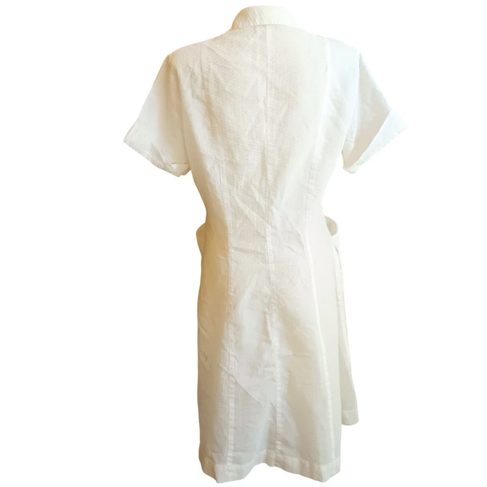 sz 14 Vintage Dress Nurse Uniform J.C. Penneys White Seersucker Costume 1960's - Image 2 of 4