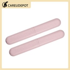 2Pcs Traveling Toothbrush Box Holders Case PP Pink 8.07''x1.22''x0.83''