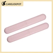 2Pcs Traveling Toothbrush Box Holders Case PP Pink 8.07''x1.22''x0.83''