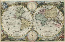 Antique World Map "Werelt Caert" D. Stoopendael, 1716