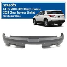 Rear Bumper Cover For 2018-2023 Chevrolet Traverse 2024 Limited w/ Sensor Hole