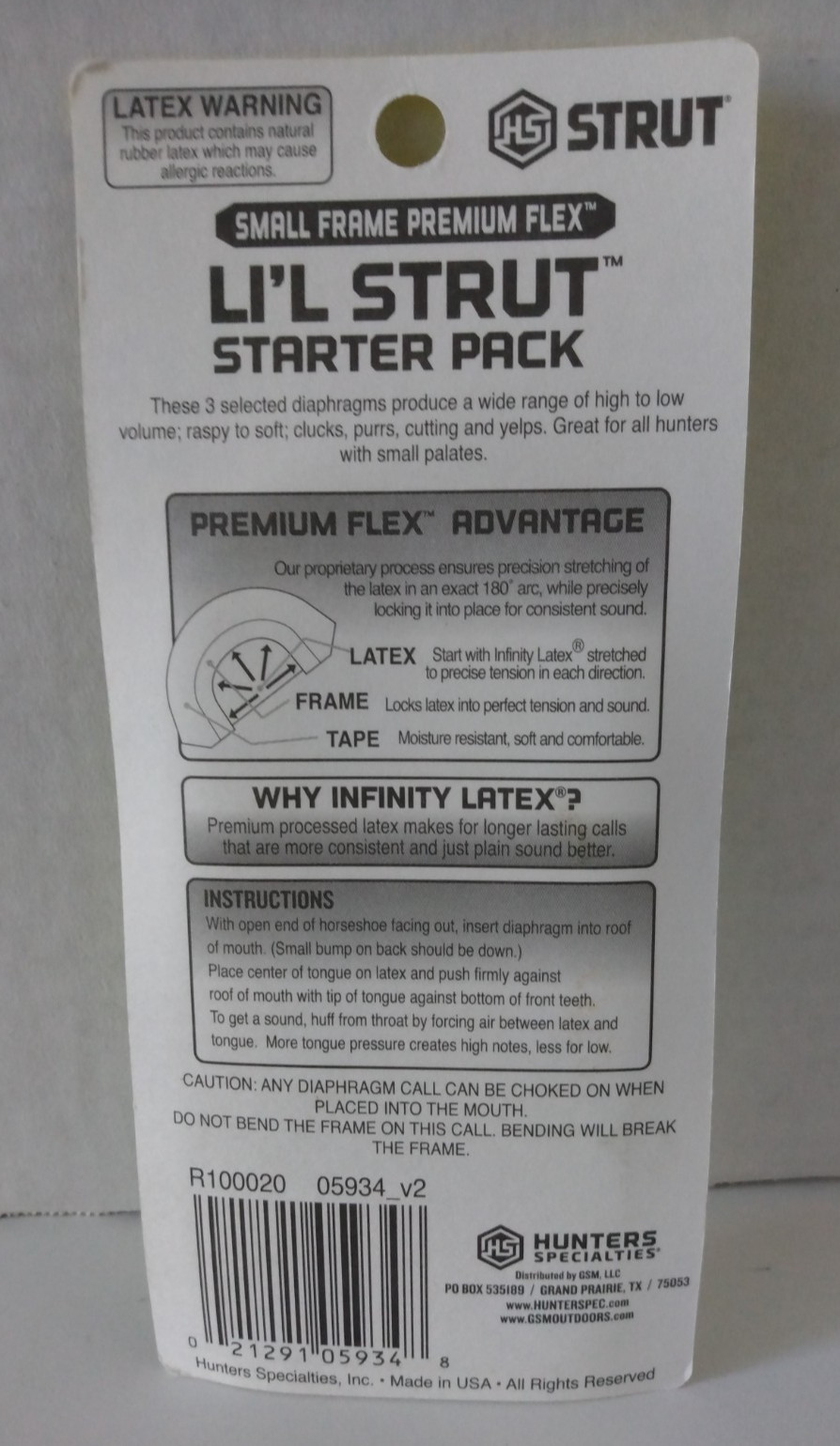 HS Strut® Small Frame Turkey Calling Mouth Calls LI'L STRUT™ Starter (3) Pack