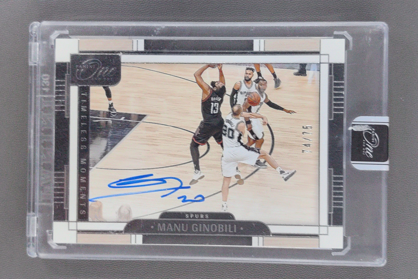 2023-24 Panini One and One Manu Ginobili Timeless Moments Auto /75 Spurs