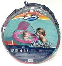 SwimWays Baby Spring Float Step 1 Sun Canopy 9-24 Months Red Swim, NEW