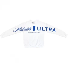 Michelob Ultra Spread Arm Crew Sweatshirt White